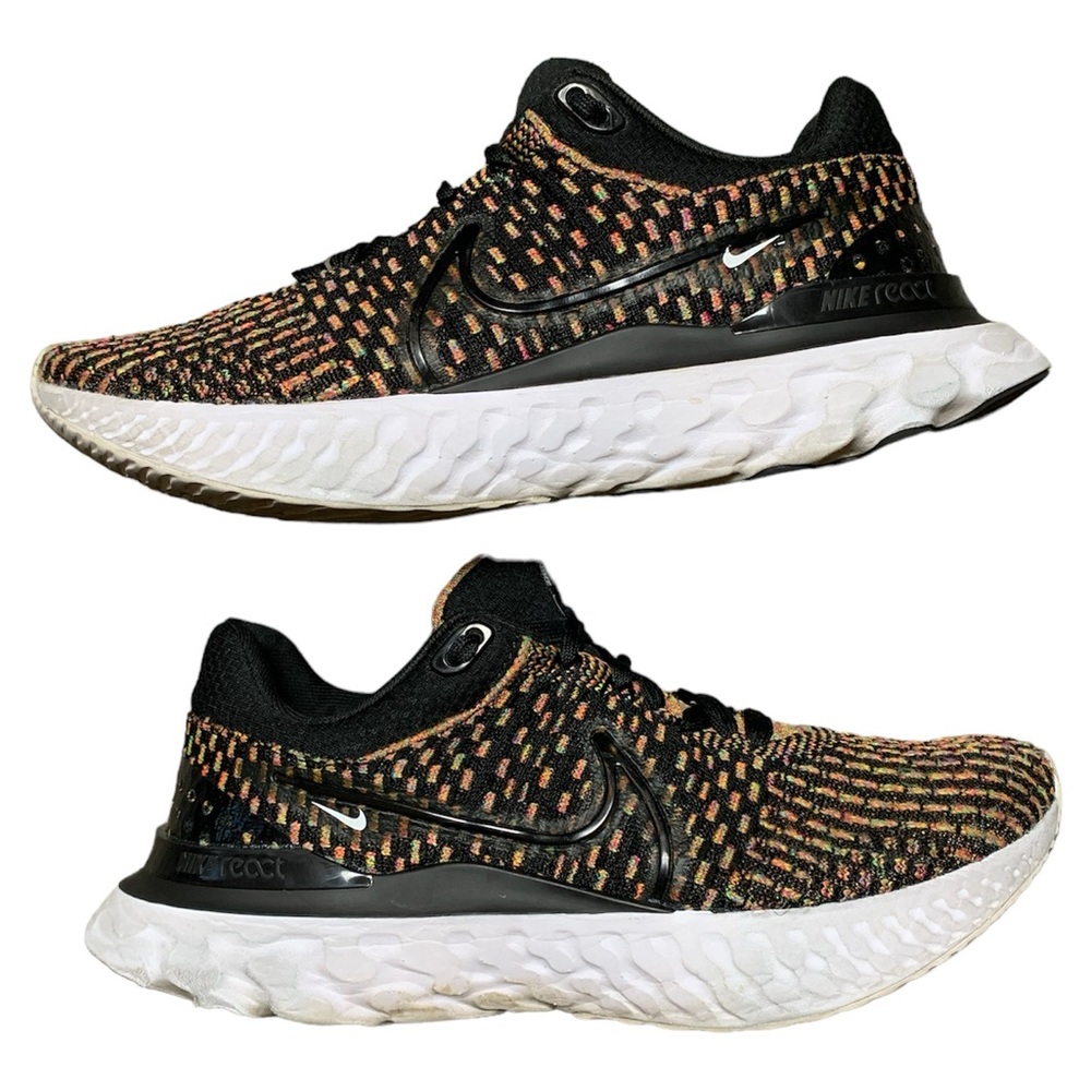 Nike React Infinity Run Flyknit 3 Womens Running Shoes Black Multi DD3024-002
